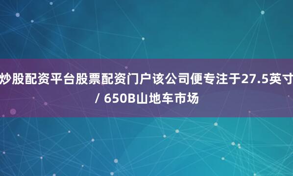 炒股配资平台股票配资门户该公司便专注于27.5英寸/ 650B山地车市场