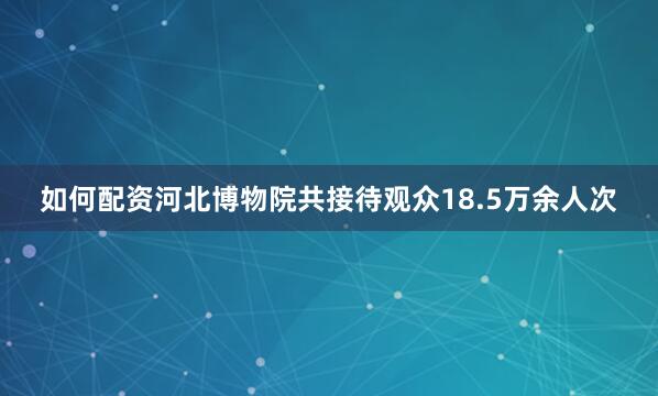 如何配资河北博物院共接待观众18.5万余人次